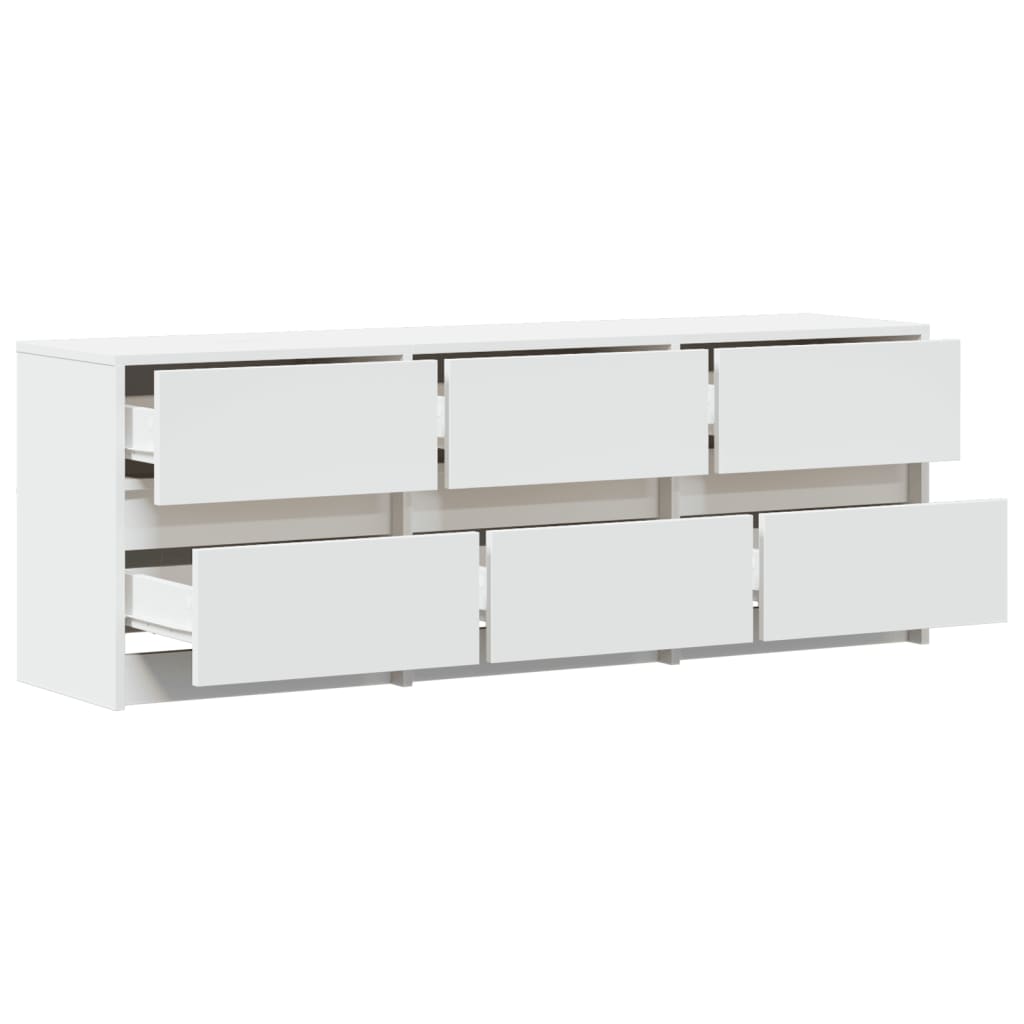 vidaXL TV Cabinet with LED White 140x34x50 cm Engineered Wood