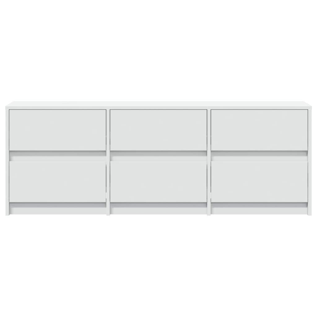 vidaXL TV Cabinet with LED White 140x34x50 cm Engineered Wood