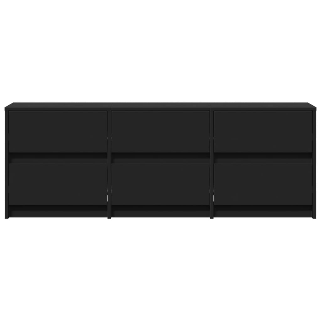 vidaXL TV Cabinet with LED Black 140x34x50 cm Engineered Wood