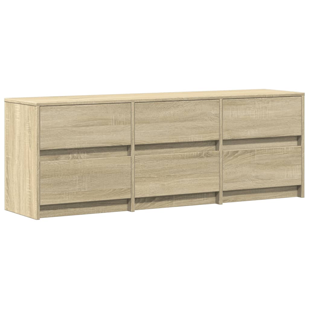 vidaXL TV Cabinet with LED Sonoma Oak 140x34x50 cm Engineered Wood