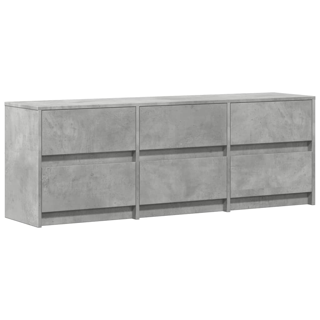 vidaXL TV Cabinet with LED Concrete Grey 140x34x50 cm Engineered Wood