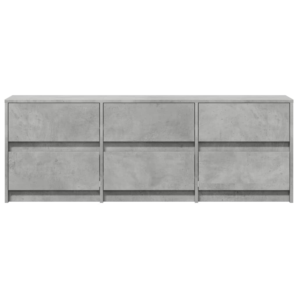 vidaXL TV Cabinet with LED Concrete Grey 140x34x50 cm Engineered Wood