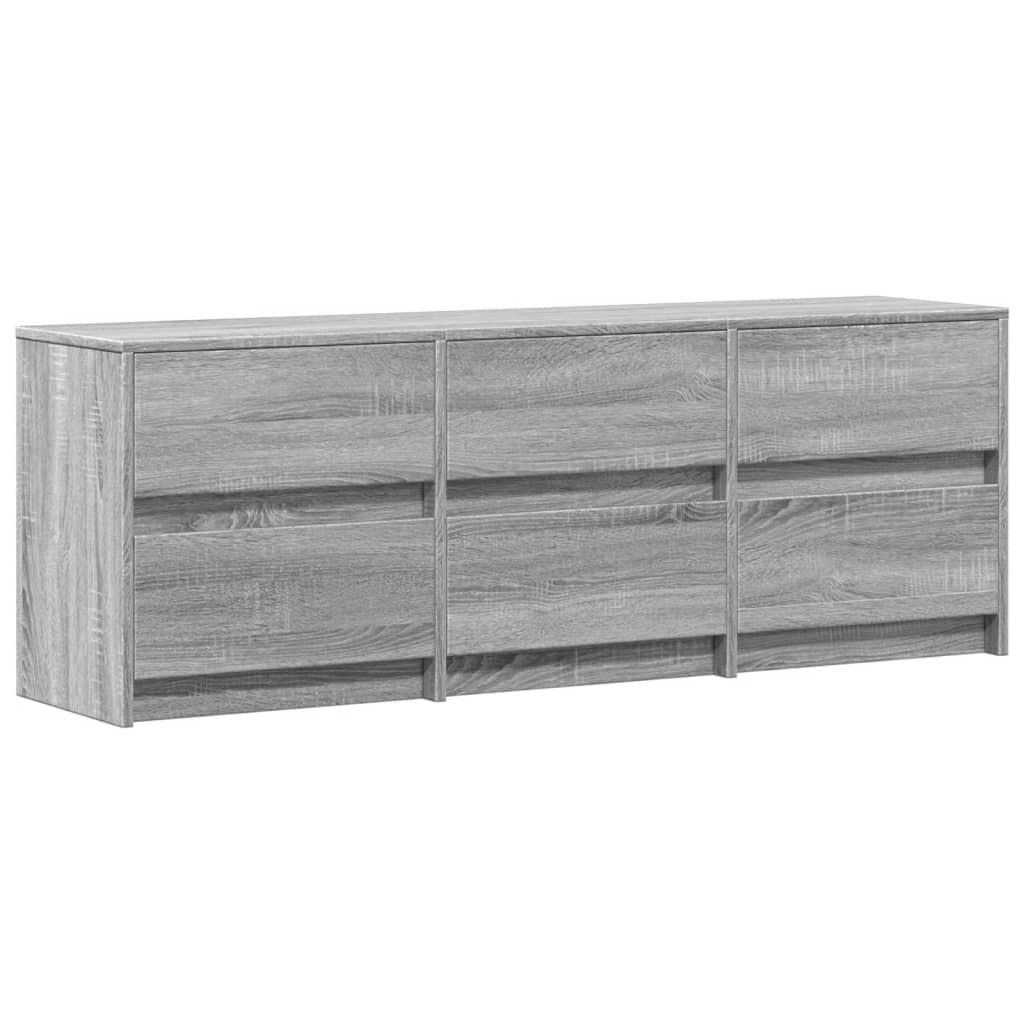 vidaXL TV Cabinet with LED Grey Sonoma 140x34x50 cm Engineered Wood