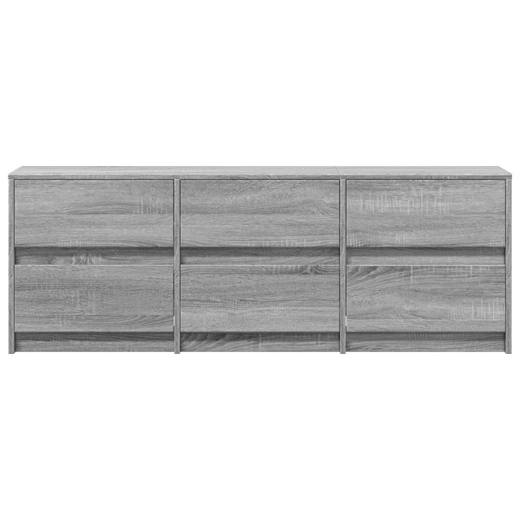 vidaXL TV Cabinet with LED Grey Sonoma 140x34x50 cm Engineered Wood