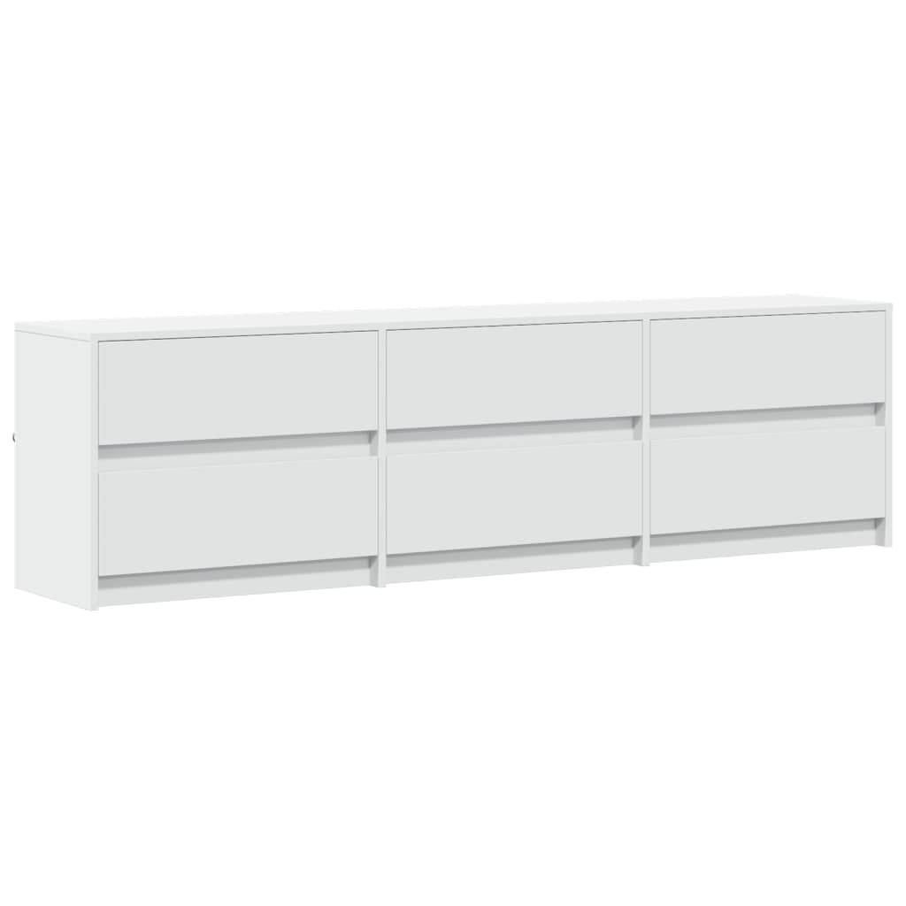 vidaXL TV Cabinet with LED White 180x34x50 cm Engineered Wood