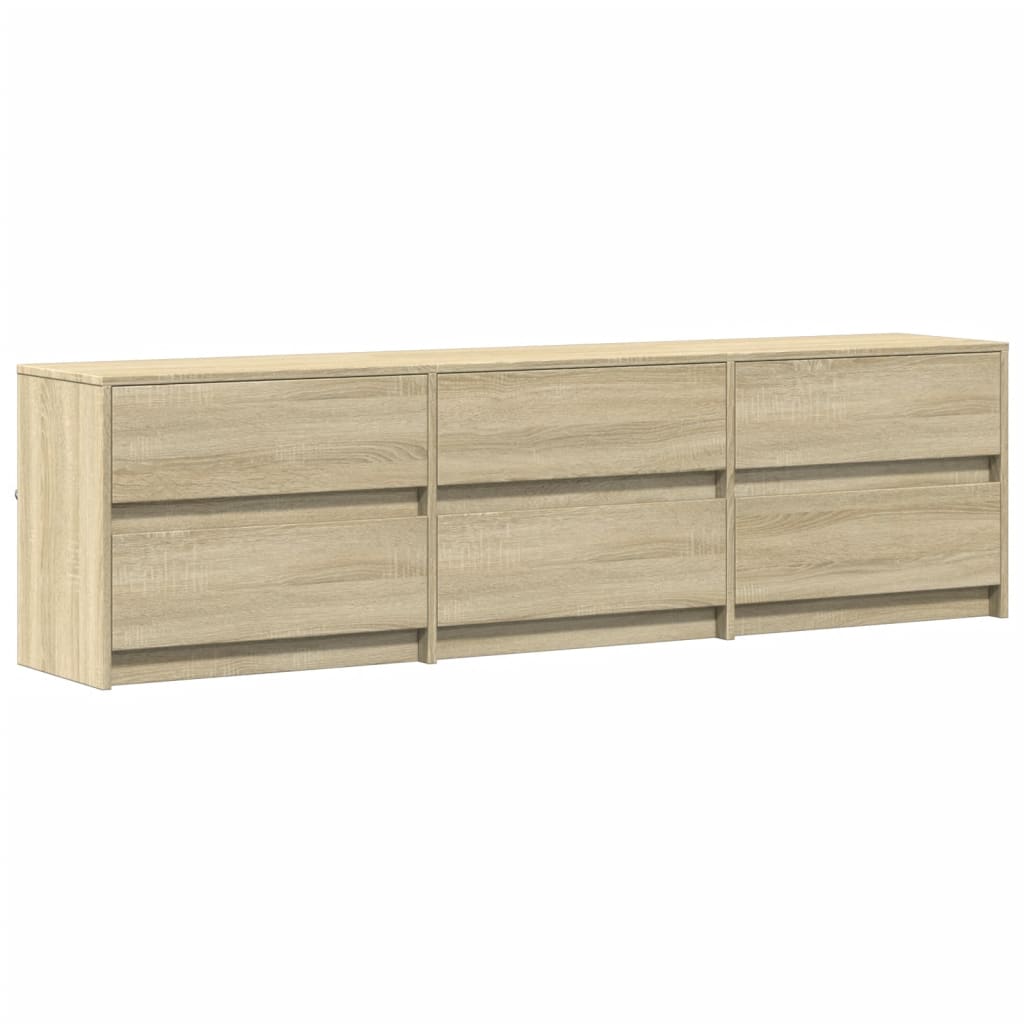 vidaXL TV Cabinet with LED Sonoma Oak 180x34x50 cm Engineered Wood