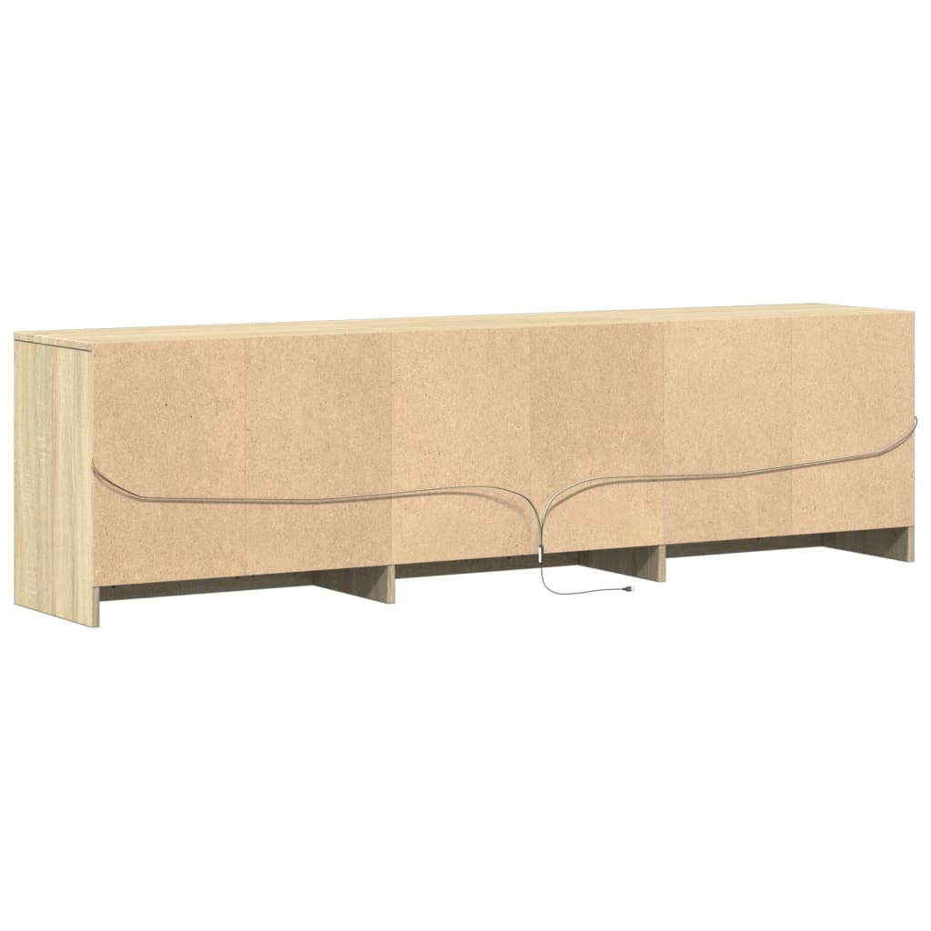 vidaXL TV Cabinet with LED Sonoma Oak 180x34x50 cm Engineered Wood