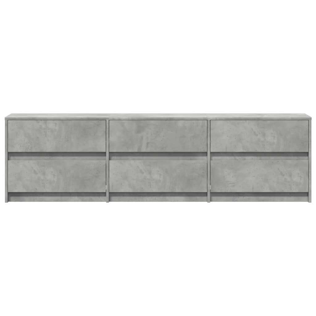 vidaXL TV Cabinet with LED Concrete Grey 180x34x50 cm Engineered Wood