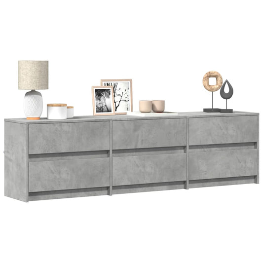 vidaXL TV Cabinet with LED Concrete Grey 180x34x50 cm Engineered Wood