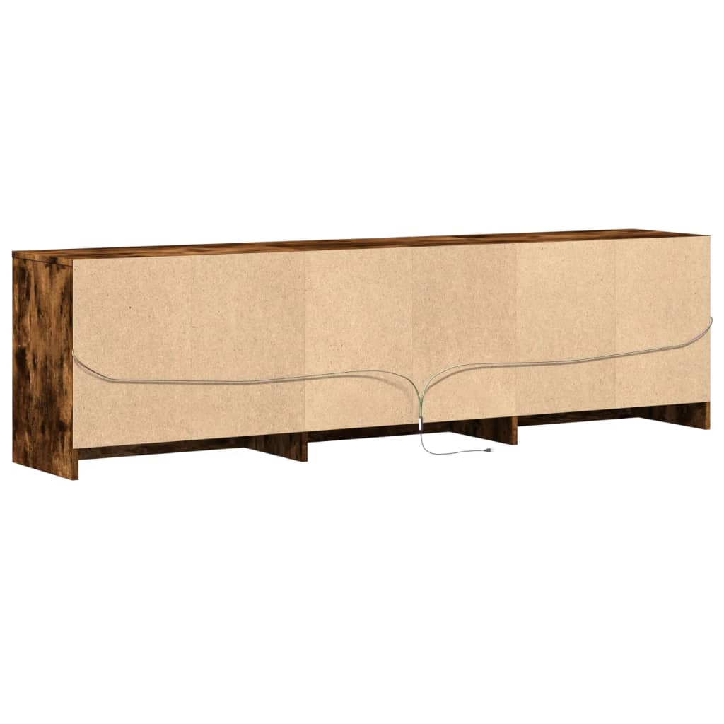 vidaXL TV Cabinet with LED Smoked Oak 180x34x50 cm Engineered Wood