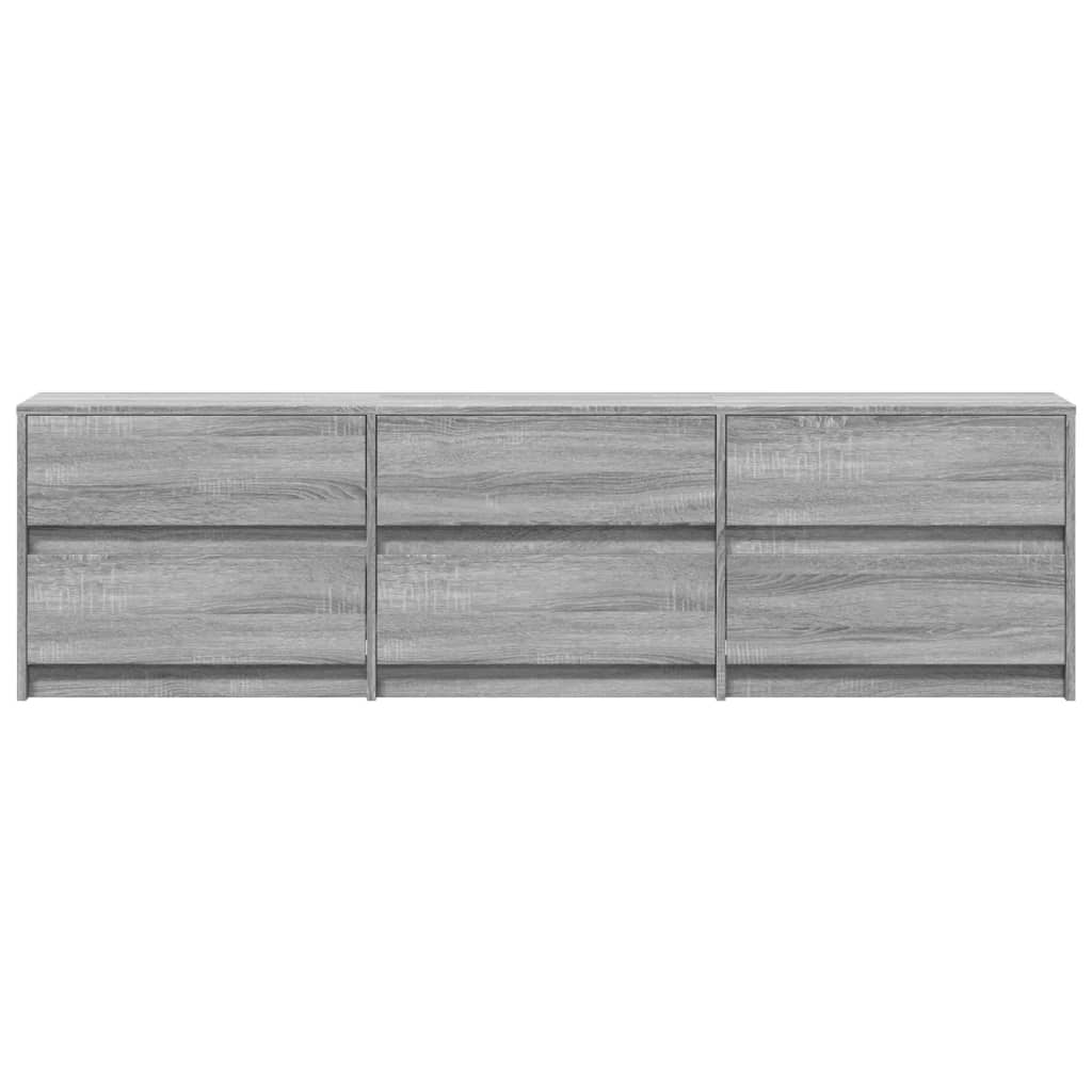 vidaXL TV Cabinet with LED Grey Sonoma 180x34x50 cm Engineered Wood