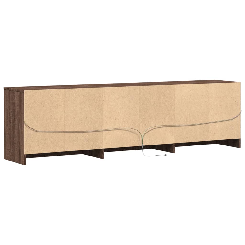 vidaXL TV Cabinet with LED Brown Oak 180x34x50 cm Engineered Wood