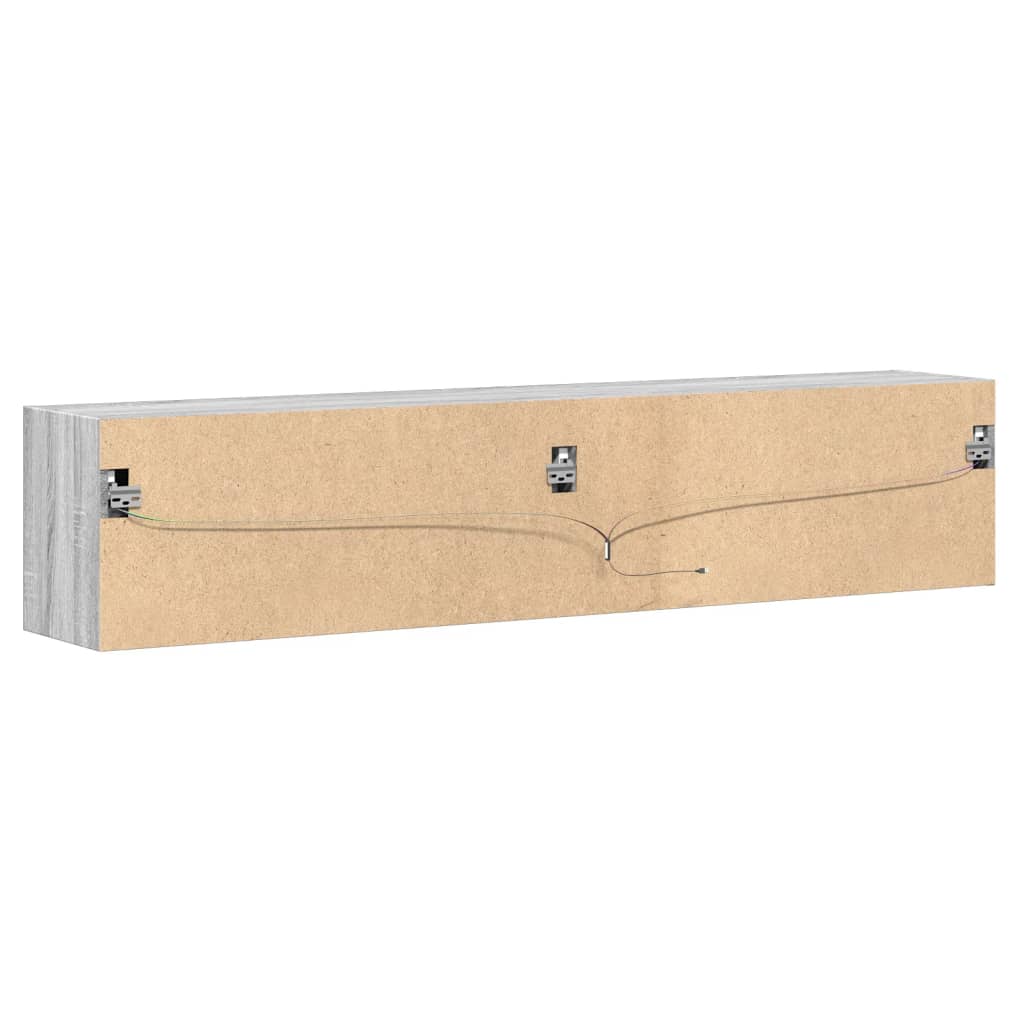 TV Wall Cabinet with LED Grey Sonoma 180x31x38 cm