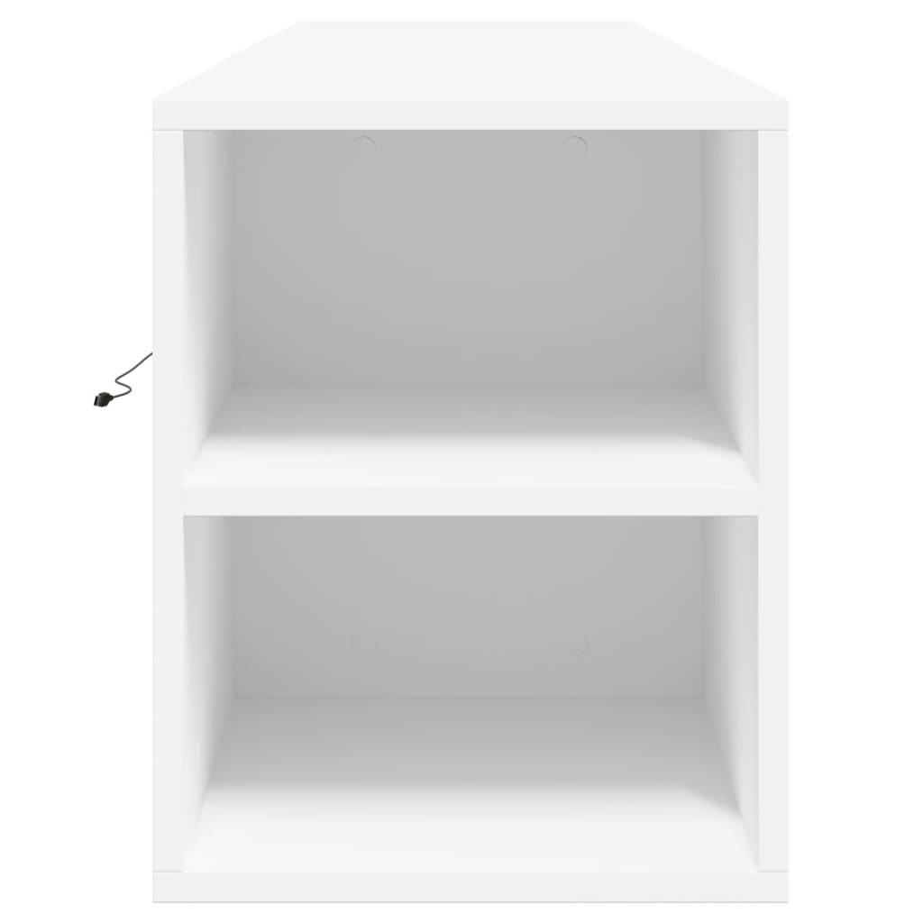 TV Wall Cabinet with LED White 180x31x39,5 cm