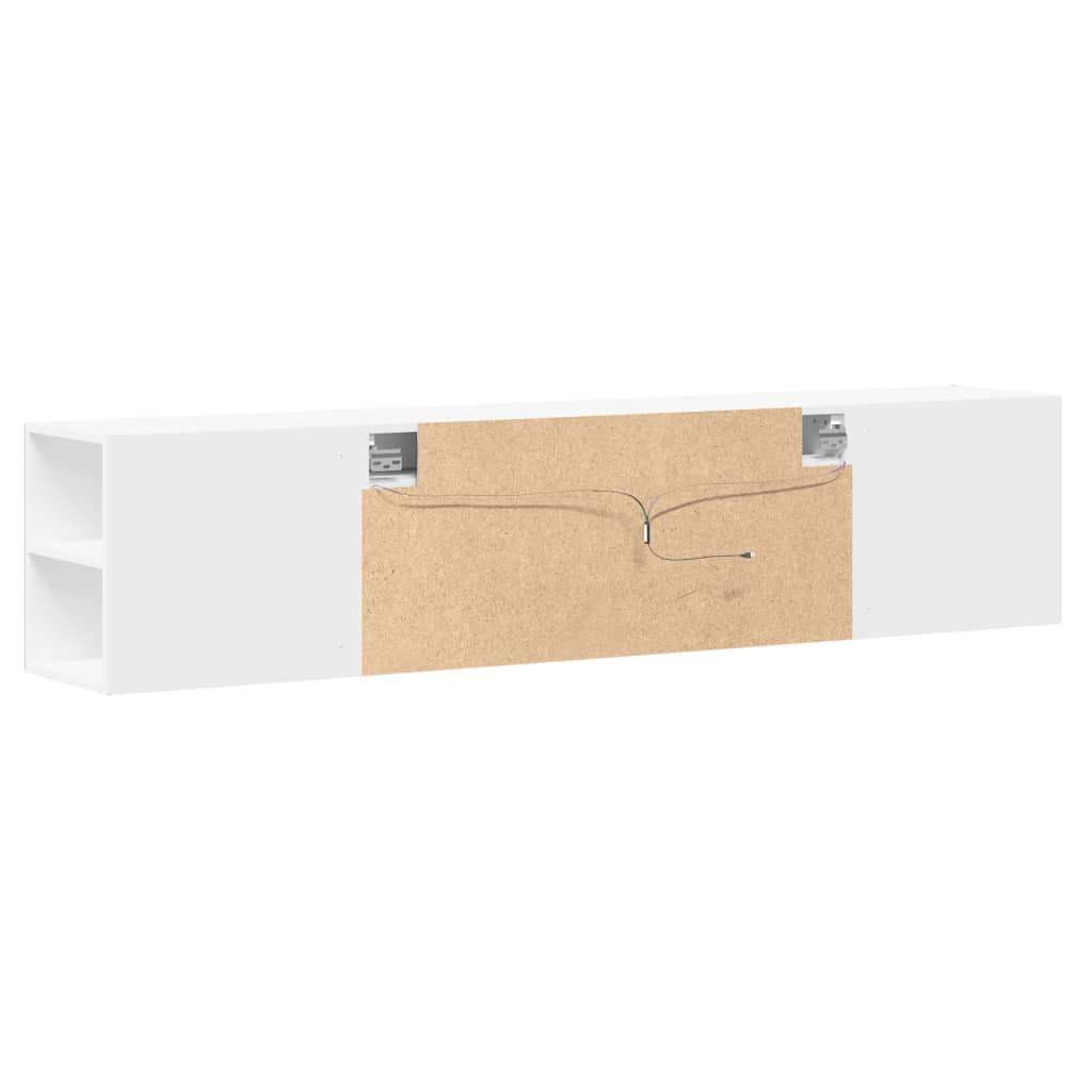 TV Wall Cabinet with LED White 180x31x39.5 cm