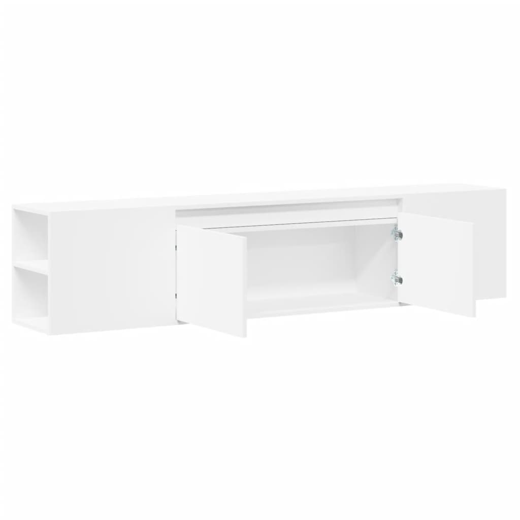TV Wall Cabinet with LED White 180x31x39,5 cm