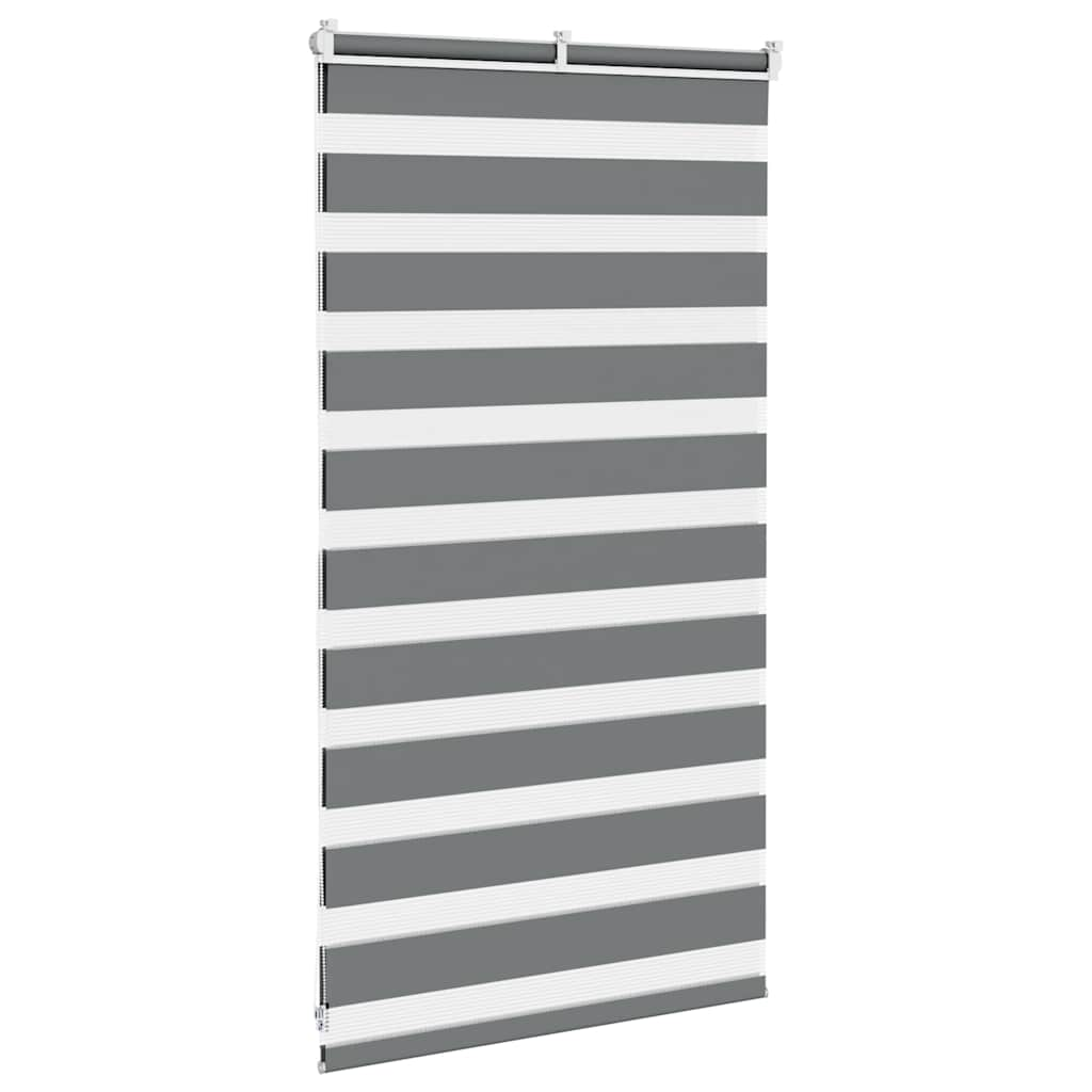 vidaXL Zebra Blind Dark Grey 80x100 cm Fabric Width 75.9 cm Polyester