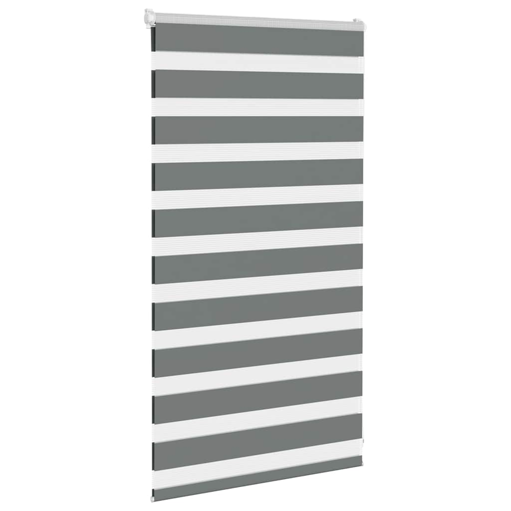 vidaXL Zebra Blind Dark Grey 85x100 cm Fabric Width 80.9 cm Polyester