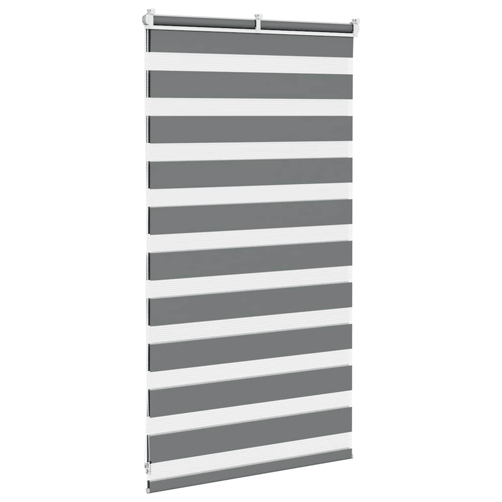 vidaXL Zebra Blind Dark Grey 90x100 cm Fabric Width 85.9 cm Polyester