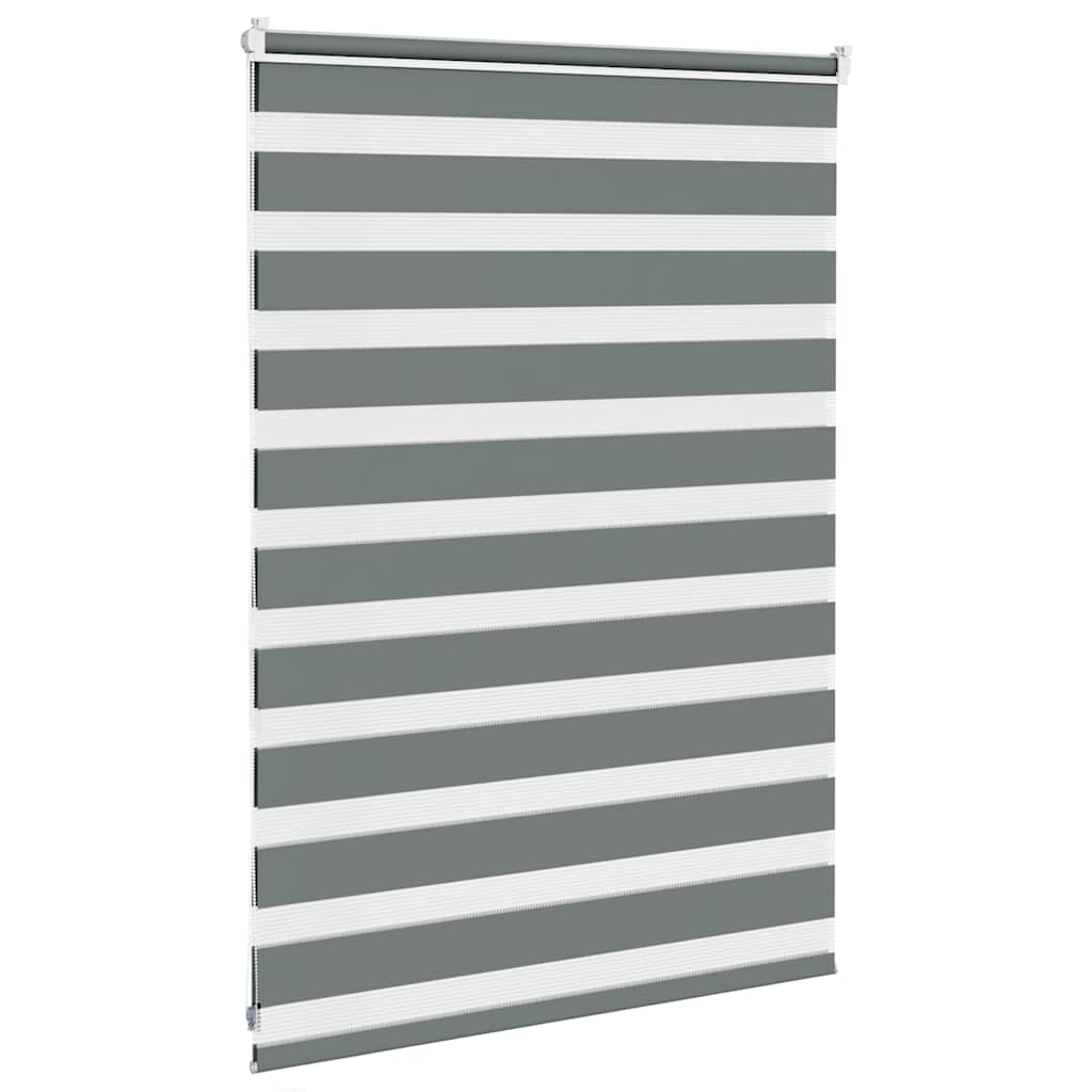 vidaXL Zebra Blind Dark Grey 95x100 cm Fabric Width 90.9 cm Polyester