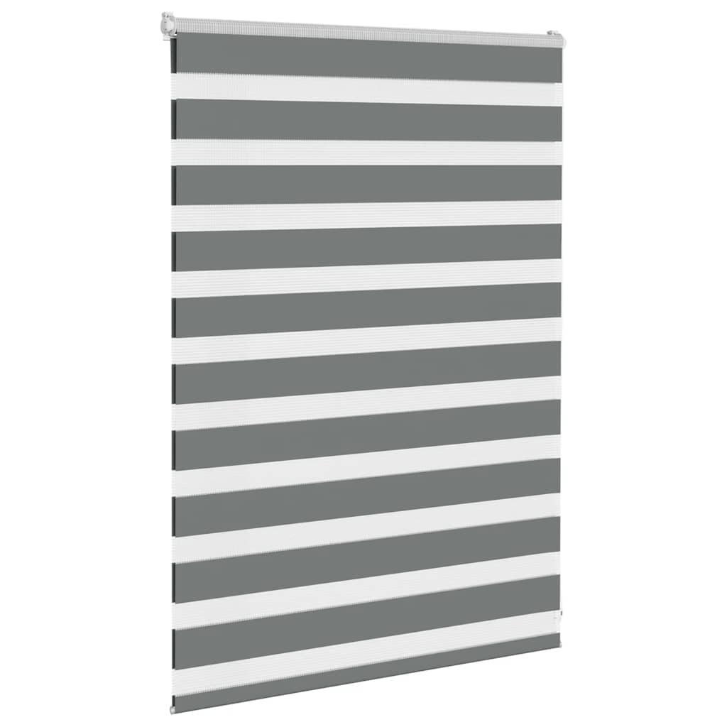 vidaXL Zebra Blind Dark Grey 100x100 cm Fabric Width 95.9 cm Polyester