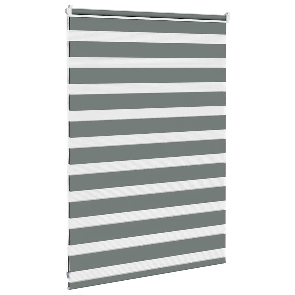 vidaXL Zebra Blind Dark Grey 100x100 cm Fabric Width 95.9 cm Polyester