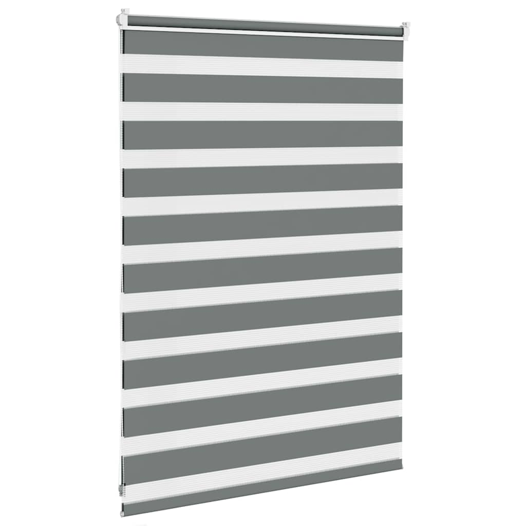 vidaXL Zebra Blind Dark Grey 110x100 cm Fabric Width 105.9 cm Polyester