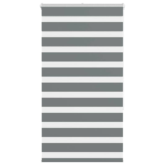 vidaXL Zebra Blind Dark Grey 75x150 cm Fabric Width 70.9 cm Polyester