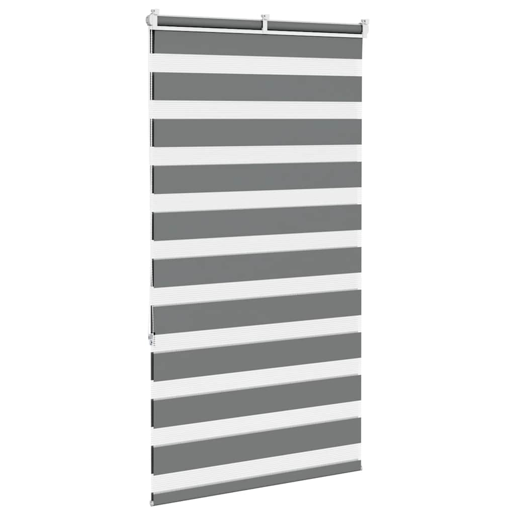 vidaXL Zebra Blind Dark Grey 75x150 cm Fabric Width 70.9 cm Polyester