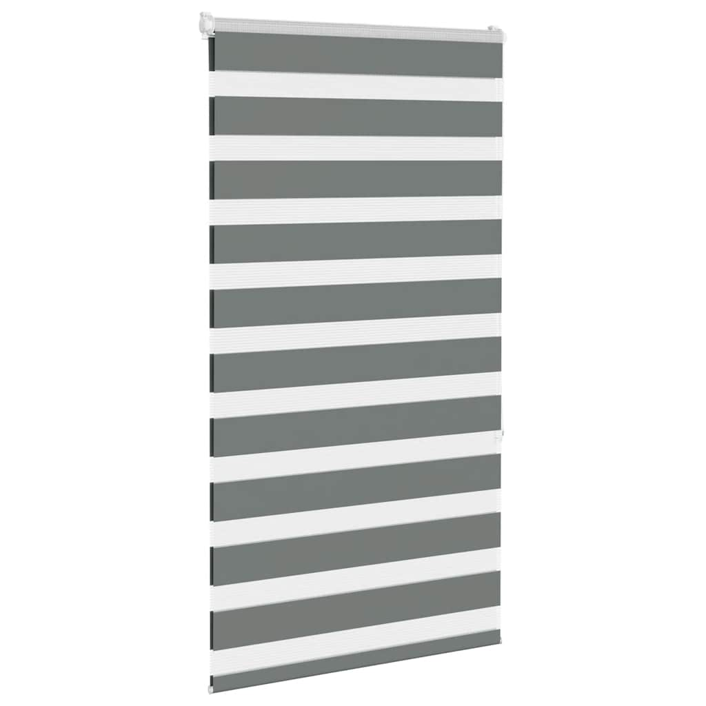 vidaXL Zebra Blind Dark Grey 85x150 cm Fabric Width 80.9 cm Polyester