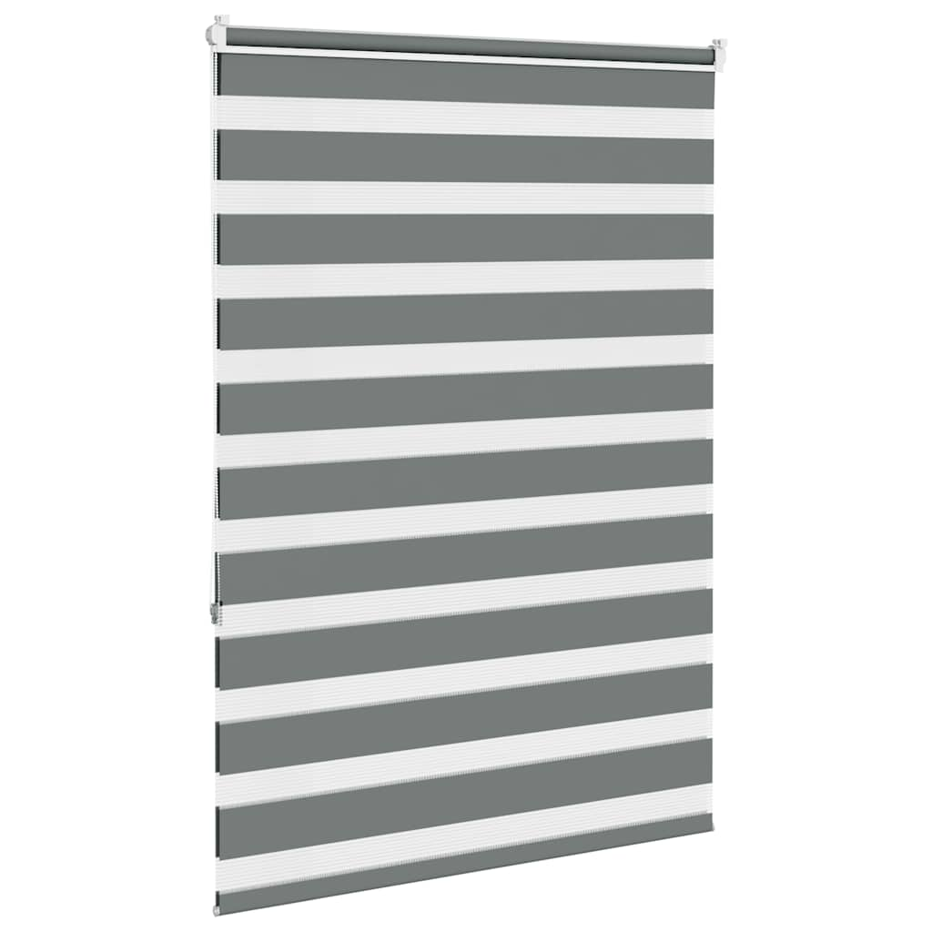 vidaXL Zebra Blind Dark Grey 100x150 cm Fabric Width 95.9 cm Polyester