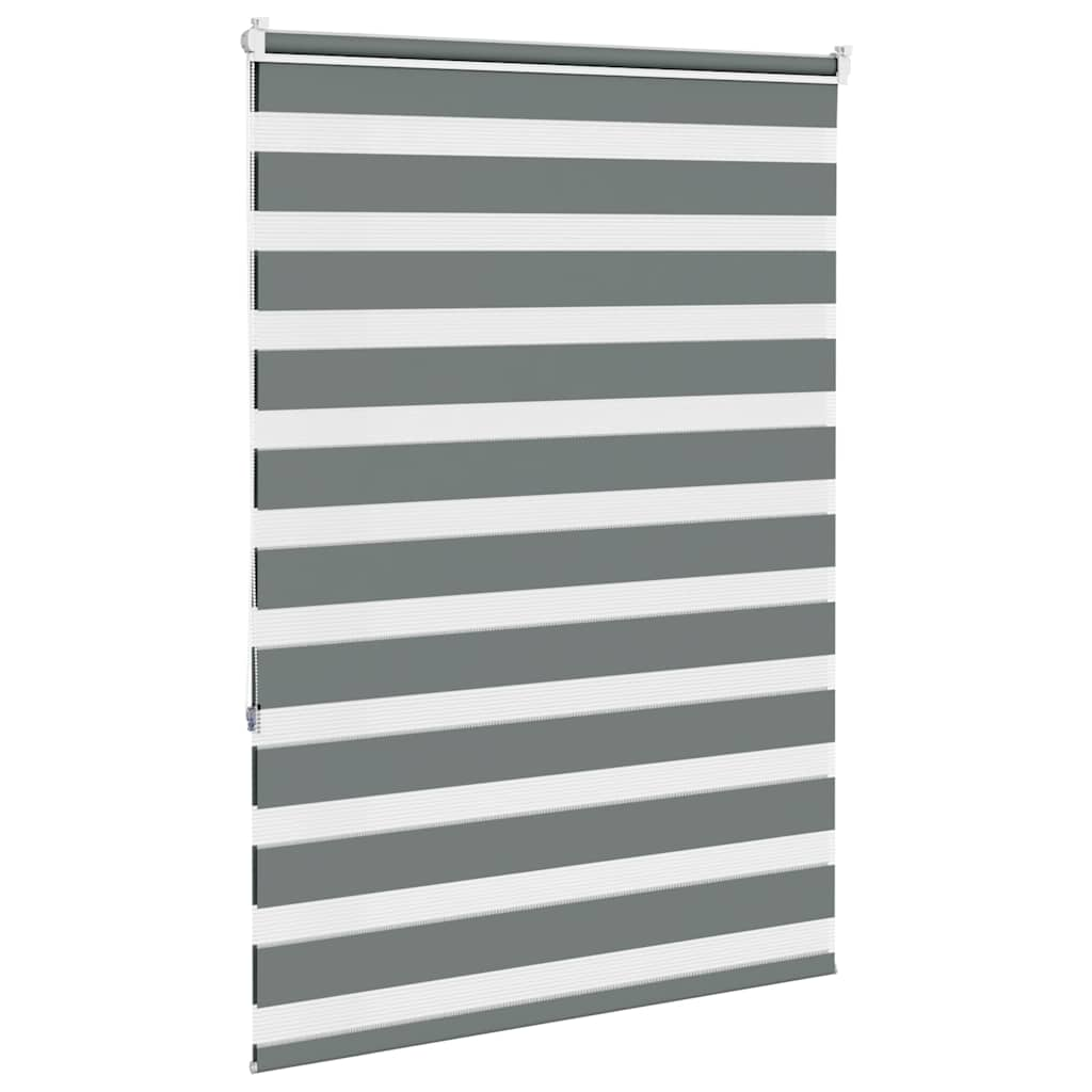 vidaXL Zebra Blind Dark Grey 110x150 cm Fabric Width 105.9 cm Polyester