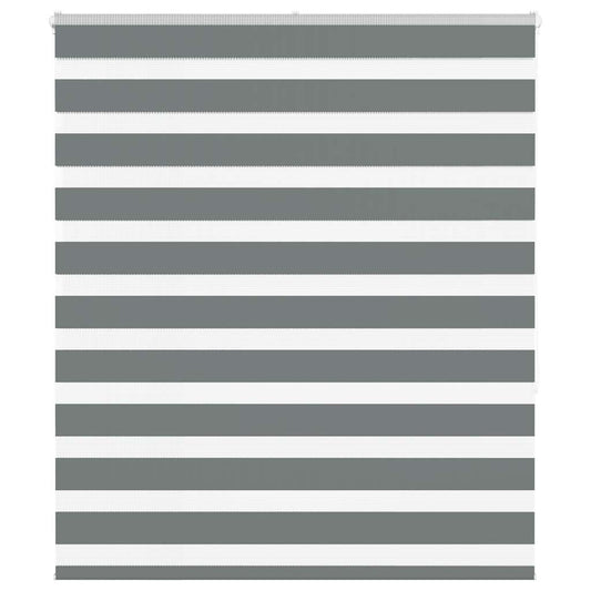 vidaXL Zebra Blind Dark Grey 125x150 cm Fabric Width 120.9 cm Polyester