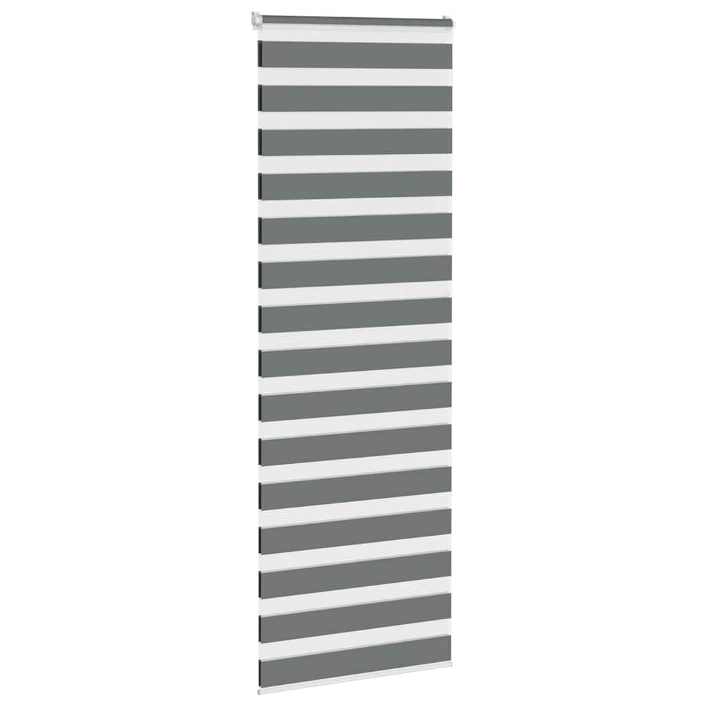 vidaXL Zebra Blind Dark Grey 75x200 cm Fabric Width 70.9 cm Polyester