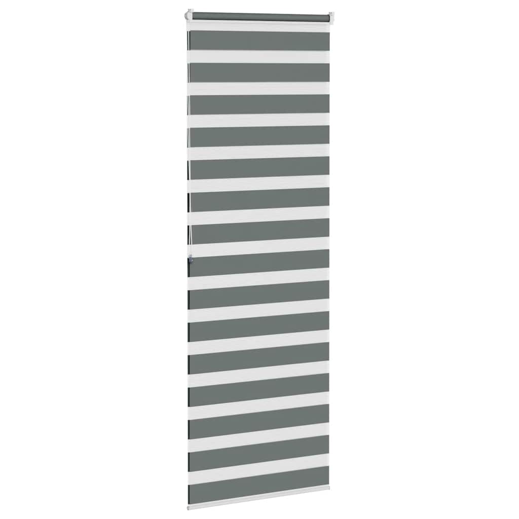 vidaXL Zebra Blind Dark Grey 80x200 cm Fabric Width 75.9 cm Polyester