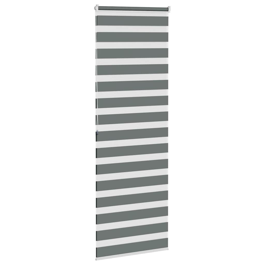 vidaXL Zebra Blind Dark Grey 85x200 cm Fabric Width 80.9 cm Polyester