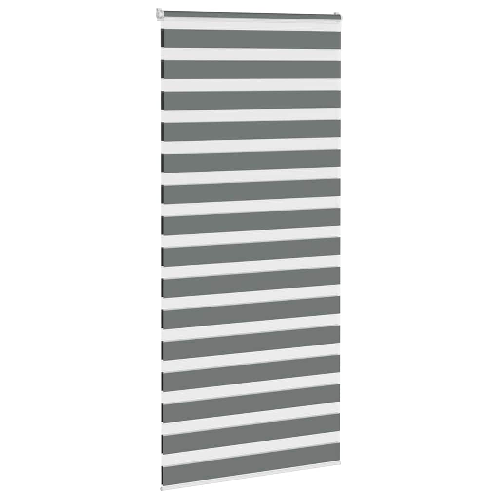 vidaXL Zebra Blind Dark Grey 95x200 cm Fabric Width 90.9 cm Polyester