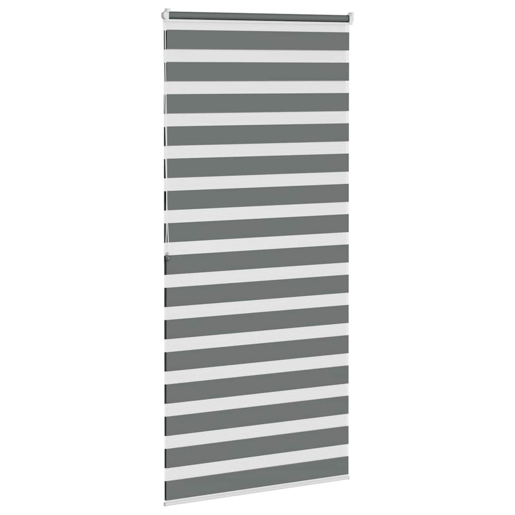 vidaXL Zebra Blind Dark Grey 95x200 cm Fabric Width 90.9 cm Polyester