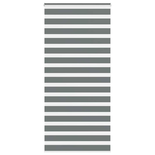 vidaXL Zebra Blind Dark Grey 100x200 cm Fabric Width 95.9 cm Polyester