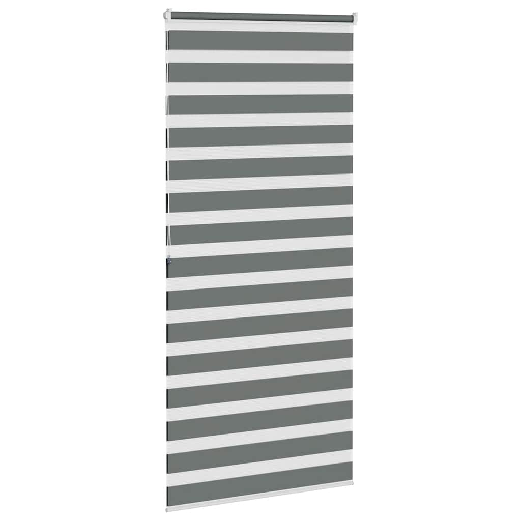 vidaXL Zebra Blind Dark Grey 100x200 cm Fabric Width 95.9 cm Polyester