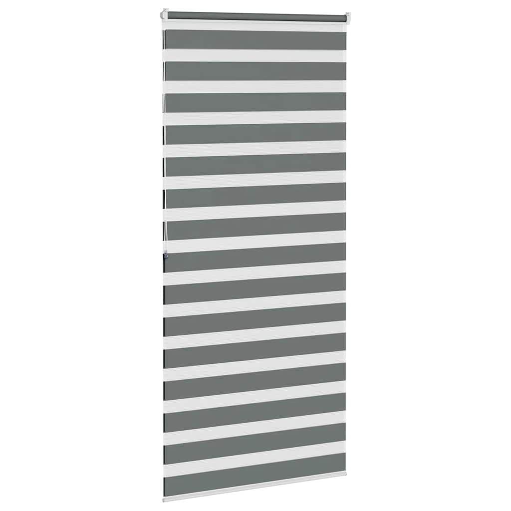 vidaXL Zebra Blind Dark Grey 105x200 cm Fabric Width 100.9 cm Polyester