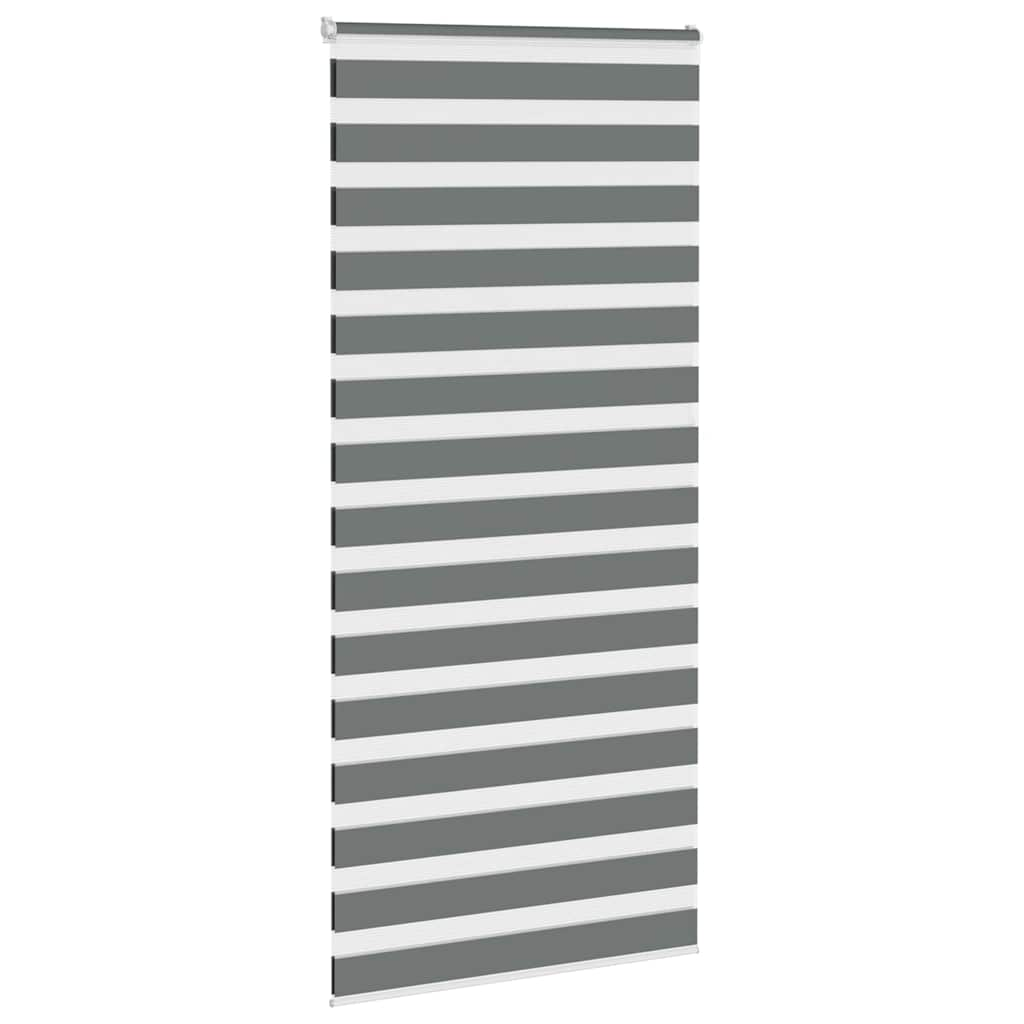 vidaXL Zebra Blind Dark Grey 110x200 cm Fabric Width 105.9 cm Polyester