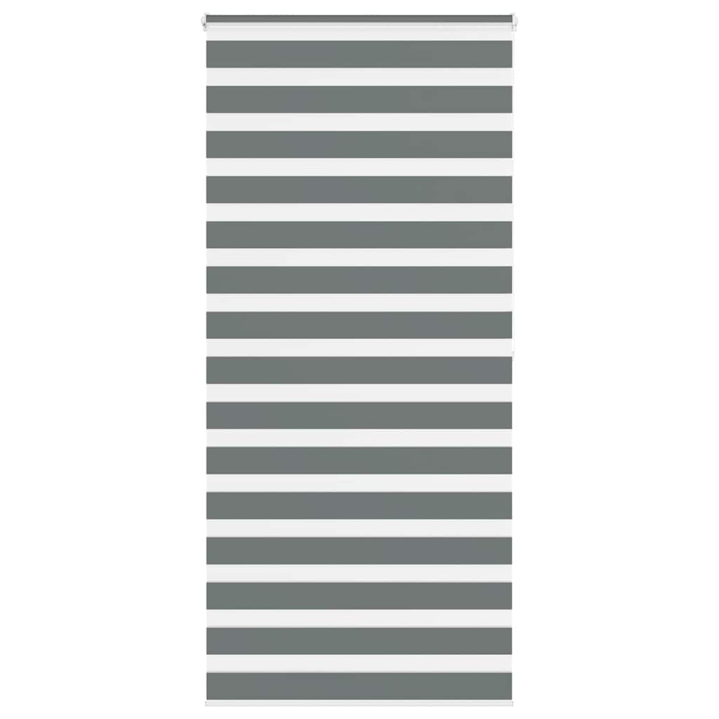 vidaXL Zebra Blind Dark Grey 115x200 cm Fabric Width 110.9 cm Polyester