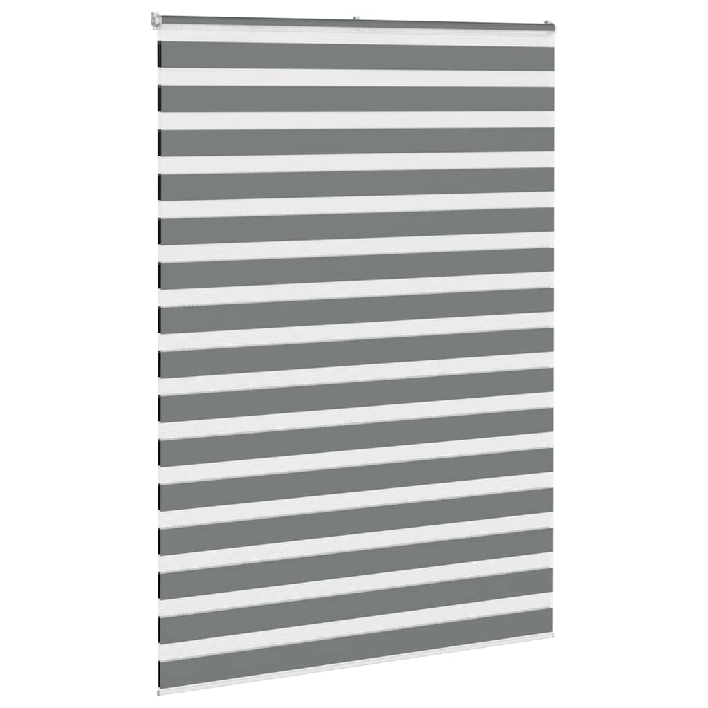 vidaXL Zebra Blind Dark Grey 160x200 cm Fabric Width 155.9 cm Polyester