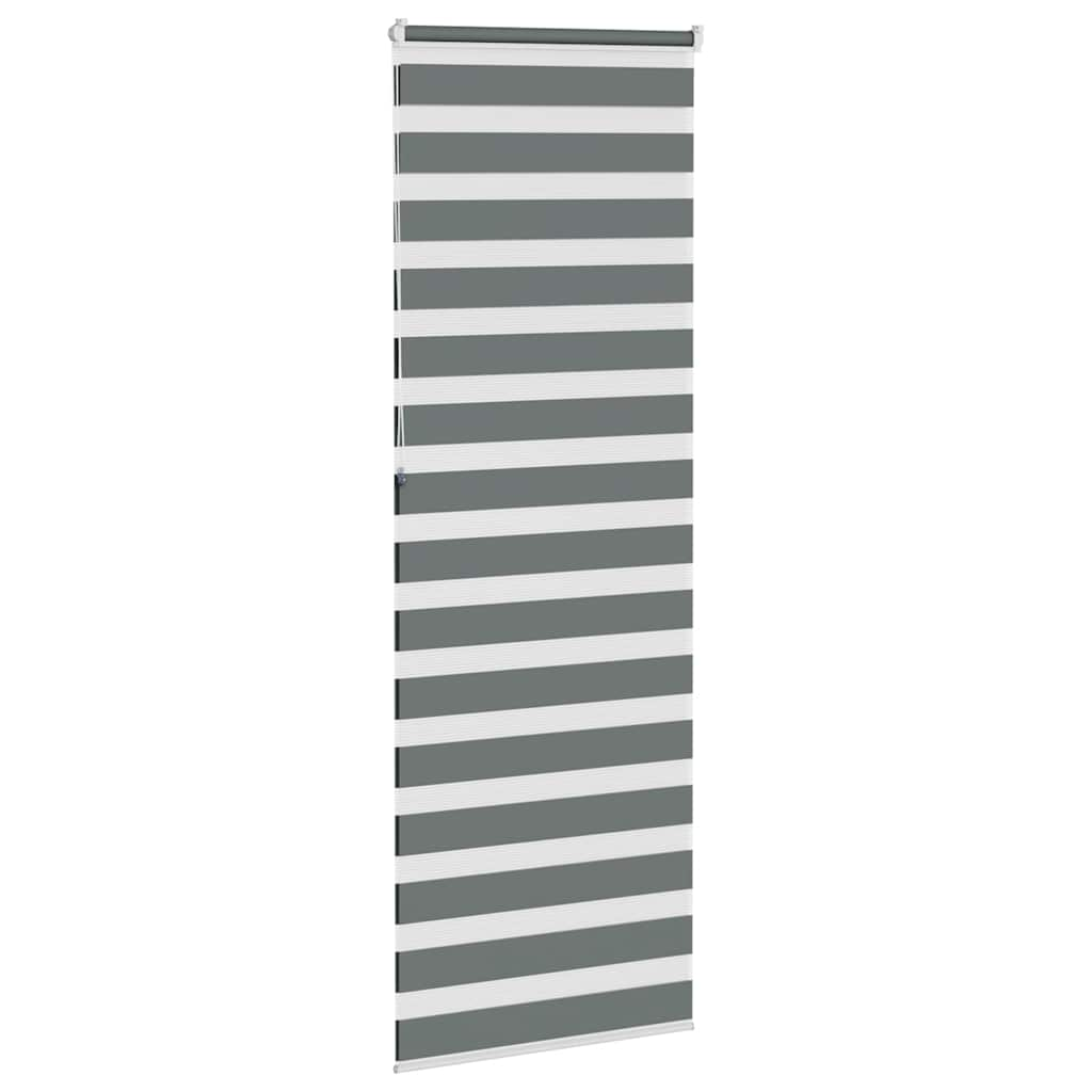 vidaXL Zebra Blind Dark Grey 80x230 cm Fabric Width 75.9 cm Polyester