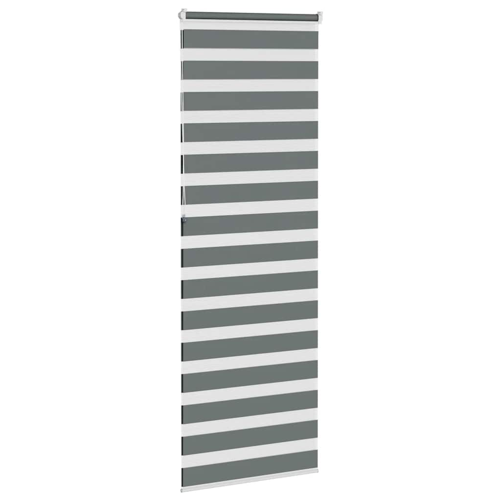 vidaXL Zebra Blind Dark Grey 90x230 cm Fabric Width 85.9 cm Polyester