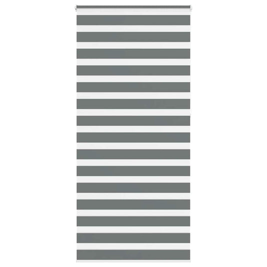 vidaXL Zebra Blind Dark Grey 95x230 cm Fabric Width 90.9 cm Polyester