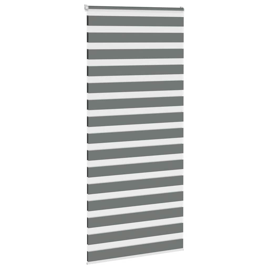 vidaXL Zebra Blind Dark Grey 95x230 cm Fabric Width 90.9 cm Polyester