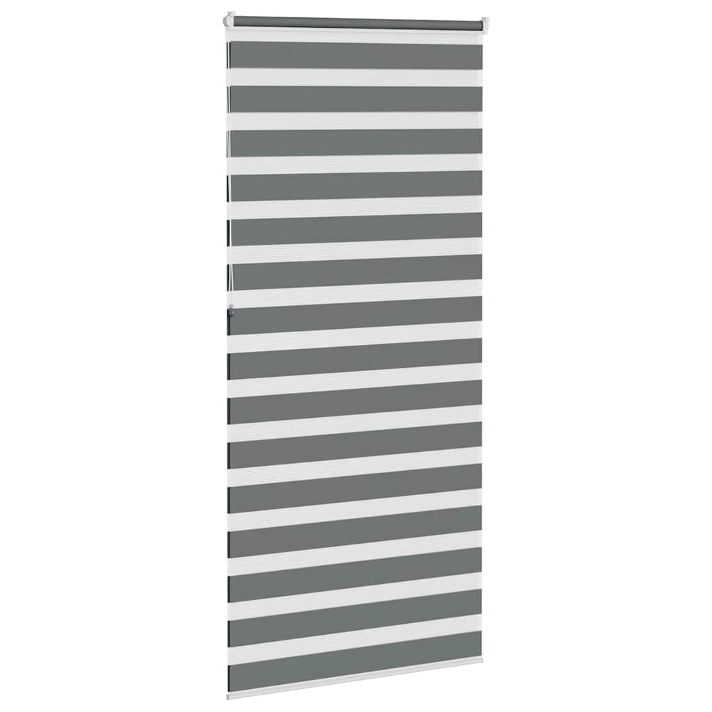 vidaXL Zebra Blind Dark Grey 100x230 cm Fabric Width 95.9 cm Polyester