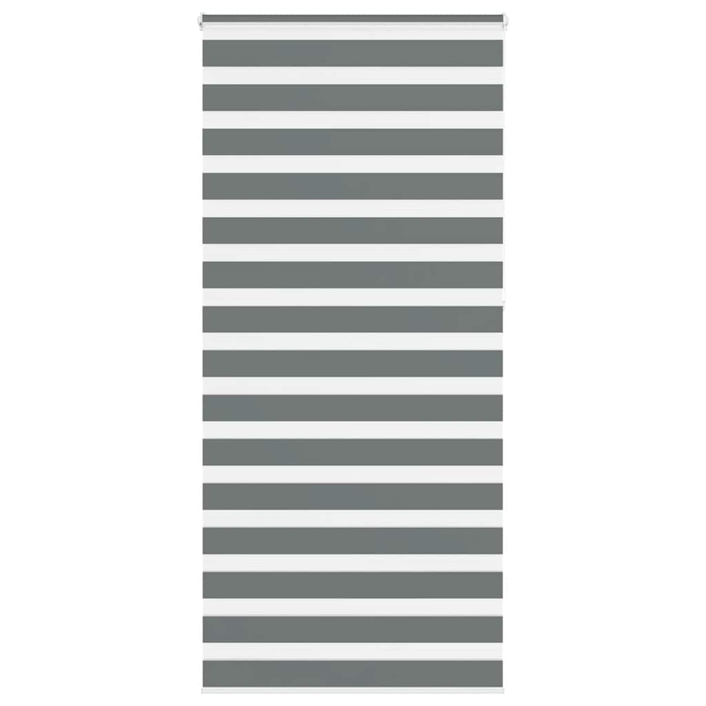 vidaXL Zebra Blind Dark Grey 105x230 cm Fabric Width 100.9 cm Polyester